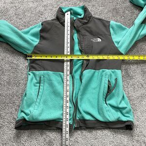 The North Face Denali Jacket Womens Medium Green Gray Full Zip Fleece Hiking